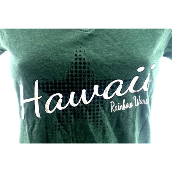 NEW Hawaii Rainbow Warriors Colosseum Athletics V-Neck Green Shirt Womens M - Picture 2 of 4